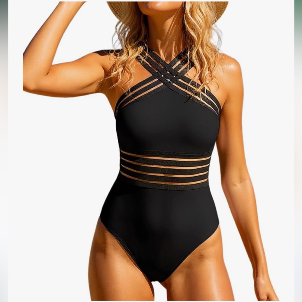 Slimming Silhouette Black One-Piece Swimsuit